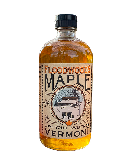 Organic Vermont Maple Syrup 16oz Boston Round Bottle